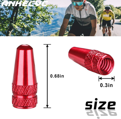 Aluminum Presta Valve Caps Red for Bike Tire Valve Stem Covers Fit Presta/French Valves on MTB, Mountain Bike, Cycling Road Bike, Hybrid Bike, Bic...