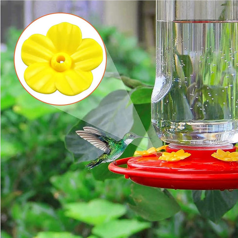 30 Sets Hummingbird Feeder Replacement Flowers, Realistic Designed Hummingbird Flowers, Plastic Hummingbird Feeder Parts, Bee Proof Hummingbird Fe...