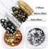 Holographic Nail Foil Glitter Flakes 3D Sparkly Aluminum Foil Flake Gold Silver Nail Glitter Foil Flakes Nail Art Supplies Mirror Powder Sequins N...