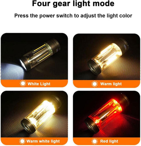 Multifunctional Camping Lamp, with Flashlight, Night Light, 360° Tent Lamp, High Lumens, for Hiking, Camping, Fishing, Cycling...