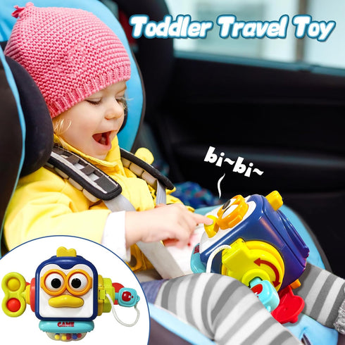 Montessori Toys for 1 2 Year Old Busy Cube Board Sensory Toys for Toddlers 1-3 Travel Toys Toddler Activities Baby Fine Motor Skills Fidget Toys 1...