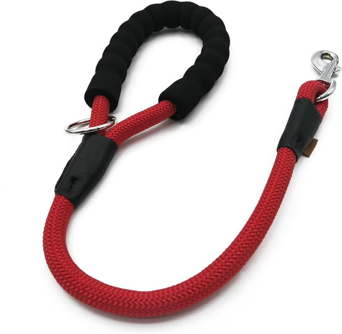 Dog Leash, Braided Rope Traction – Walking Training Lead for Medium/Large Dogs ((1/2") - 2FT, Red)...