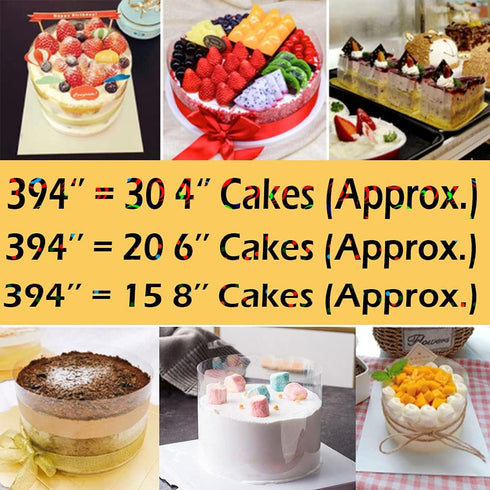 3 Pack Cake Collars 3.1 x 394inch Acetate Rolls Clear Cake Strips Transparent Mousse Cake Collar Acetate Sheet for Baking, Surrounding Edge Decora...