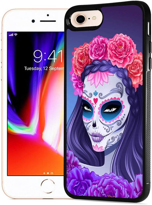 for iPhone 8, iPhone 7, iPhone SE 2 (2020), Art Design Soft Back Case Phone Cover, HOT12160 Sugar Skull...