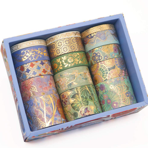 YUBBAEX Splendid Gold Washi Tape Set Embroidery Pattern Foil Decorative Tapes for Arts, DIY Crafts, Journal Supplies, Planners, Scrapbook, Card/Gi...