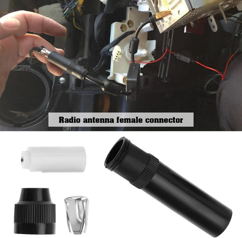 The Lord of the Tools 2Pcs DIN Female Screw on Aerial Adapter Replacement Female Inline Aerial Adapter Socket Car Antenna Radio Accessories Black...