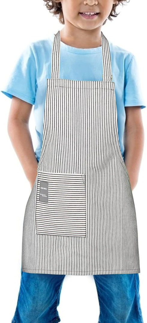 Kids Apron, Toddler Cotton Adjustable Bib Chef Apron with Pocket, For Children Age 2 to 5 years, Boys Girls...