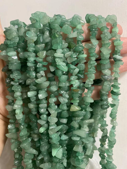 7-8mm Natural Green Aventurine Gemstone Chips Beads Healing Crystals Waist Bracelets Necklace Kit Irregular Stone DIY Crafts Design Jewelry Making...
