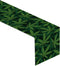 Sunwer Linen Marijuana Leaf Table Runner, 13" x 72", Green, Modern Pattern, Perfect for Kitchen Dining & Themed Parties...