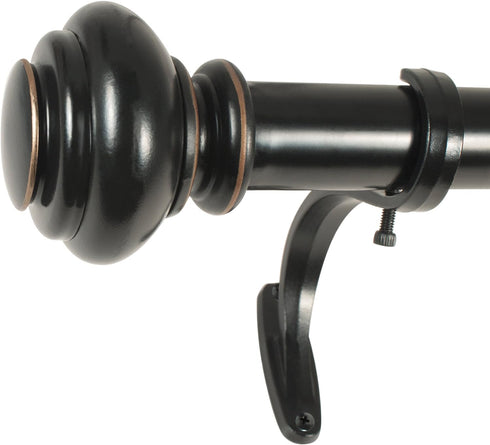 Decopolitan 27865-36BLK Urn Single Rod Set, 36 to 72-Inch, Antique Black...