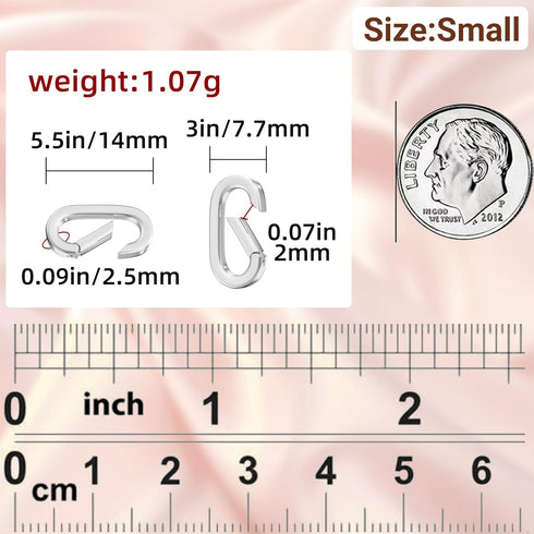 10Pcs Oval Clasp Carabiner Necklace Clasps and Closures Spring Ring Clasp Pearl Necklace Enhancer Connector for Jewelry Finding Necklace Bracelet ...