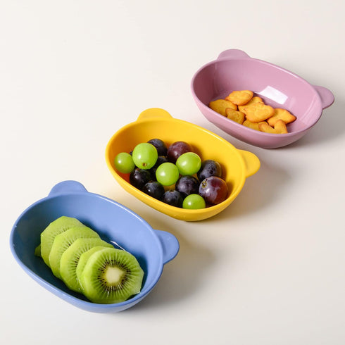 BLUE GINKGO Silicone Kids Bowls - Cute Silicone Bowls for Baby/Silicone Plates for Toddlers and Kids - Dishwasher Safe and Made in Korea (Blue)...