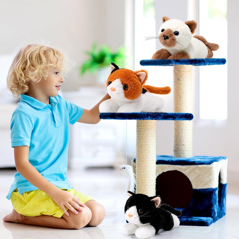 3 Pcs 9 Inch Cat Stuffed Animal Plush Cat Cute Stuffed Cat Plush Toys Small Cat Stuffed Animal Sleeping Gifts for Boys Girls School Pet Party Favo...