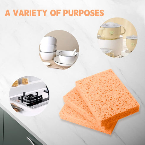 12 - Pack Non-Scratch Scrub Sponges - Sponges for Dishes and Washing Dishes, Cleaning Sponges for Kitchen Home and More?Orange?...