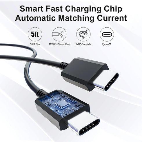 Samsung Type C Charger Fast Charging 25W Super Fast Charger Block with 6Ft USB C Charger Cable Compatible with Samsung Galaxy S25 Ultra/S25/S25+/S...