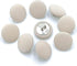 30pcs Beige Fabric Cloth Covered Round Buttons with Metal Shank Buttons for Sewing DIY Crafts Handmade Making Supplies 15mm...