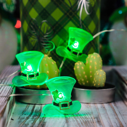 Impress Life Green Hat String Lights, Battery Operated/USB Plug-in 10ft LED with Remote for Decor Bedroom Home Garden Wedding Party for New St. Pa...
