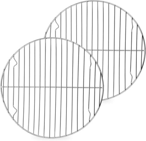 P&P CHEF 10½ Inch Cooking Rack Round, Stainless Steel Round Rack for Cooking Cooling Steaming Baking, Fit Air Fryer Pot Pressure Cooker, 2 Pack -O...