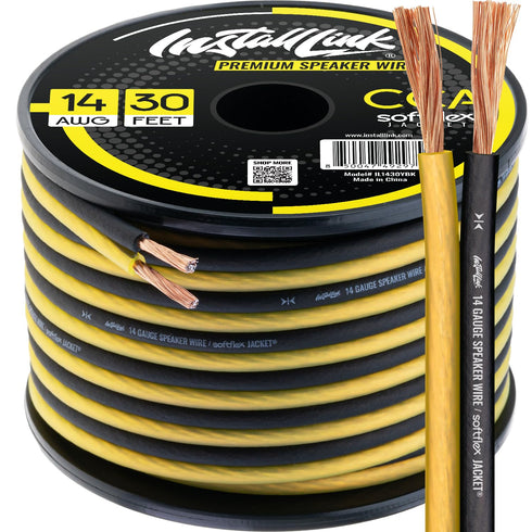 Install Link 14 AWG Gauge Speaker Wire Cable (30 Feet) Stereo, Car or Home Theater, CCA...