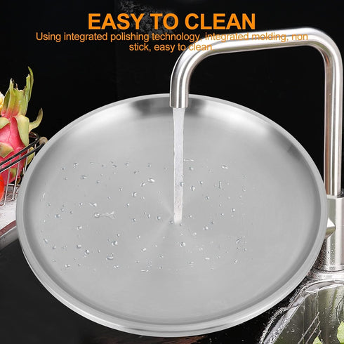 Kichvoe Stainless Steel Pizza Pan: Round Pizza Tray 8 Inch Pizza Baking Sheet Crisper Pan Serving Plate Oven Bakeware for Pizza Pie Flat Bread...