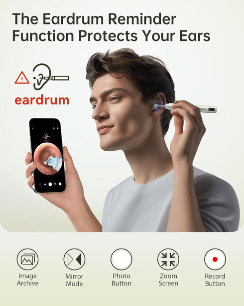 Ear Wax Removal Tool Camera, Ear Cleaner with Camera, Ear Cleaning Kit 1296P HD Ear Scope and 6 LED Lights, 10 Ear Pick Tips, Earwax Removal kit w...