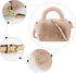 Women Faux Fur Winter Fashion Shoulder Bag Barrel Shape Drawstring Satchel Purse...