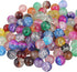 Glass Beads for Jewelry Making, 12 Pcs 8mm 10mm Wine Red Glass Popcorn Crystal Snowflake Ice Cracking Scattered Beads DIY Handmade Jewelry Bracele...