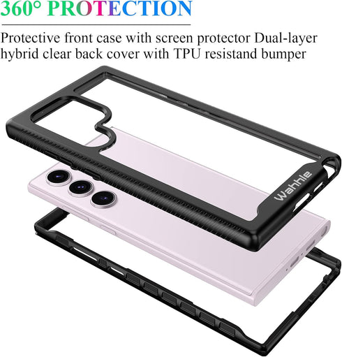 wahhle Samsung Galaxy S23 Ultra Case, Built in Screen Protector Full Body Shockproof Slim Fit Bumper Protective Phone Cover for Galaxy S23 Ultra 5...