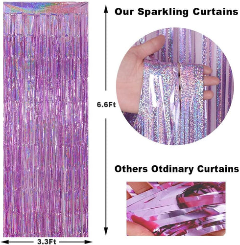 3 Pack Fringe Curtains Party Decorations,Tinsel Backdrop Curtains for Parties,Photo Booth Wedding Graduations Birthday Christmas Event Party Suppl...