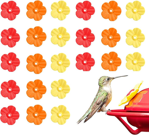 24 PCS Hummingbird Feeder Parts Hummingbird Feeders Replacement Flowers for Outdoors Bird Feeding Ports Replacement Parts of Window Hanging Bird F...