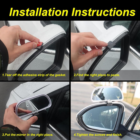 Blind Spot Mirrors for Trucks and Cars,Automotive Side View Concave Mirror Blindspot,360° Large Convex Rearview Exterior Mirror Accessories for Tr...