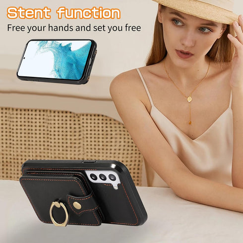 Asuwish Phone Case for Samsung Galaxy S22 Plus S22+ 5G Wallet Cell Cover with Screen Protector and Crossbody Strap Ring Stand RFID Credit Card Hol...