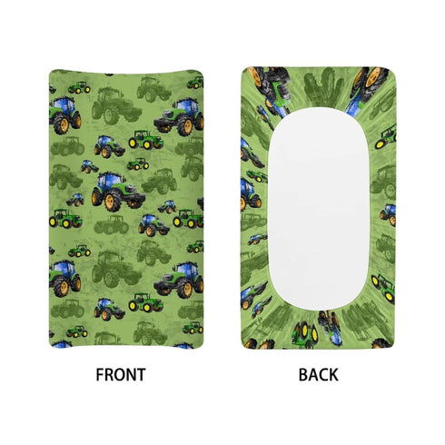 Farmer Tractors Diaper Change Table Pad Covers Ultra Soft Infant Stretchy Changing Table Cover for Baby Boys and Girls Soft Stretchy Safe Snug Fit...