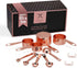 Copper Measuring Cups and Spoons Stainless Steel 9 pieces with 2 Rings...