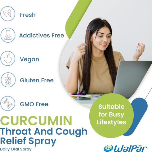 Curcumin Oral Spray - A Natural Blend with Curcumin, Piperine, Ginger Extract, Punch Tulsi, and Manuka Honey | 30ml 1 fl. oz | 60 Days Supply...