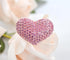 Gyn&Joy Golden Tone Womens Pink Colored Crystal Rhinestone Love Heart Brooch Pin...