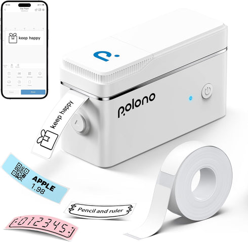 POLONO P31S Label Maker Machine with Tape, Portable Thermal Printer, Portable Bluetooth Label Printer for Organizing Storage Office Home, Sticker ...