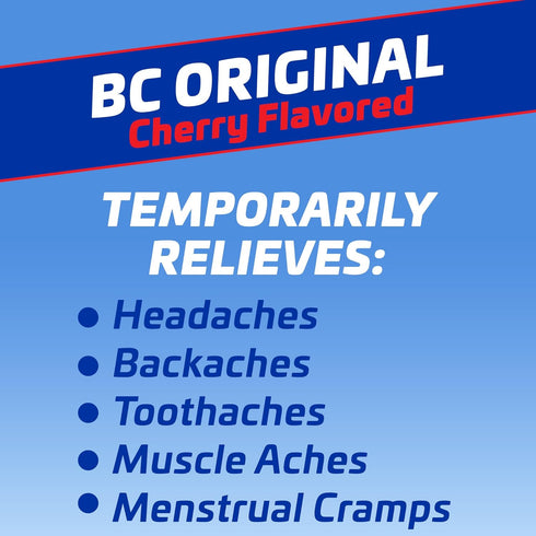BC Powder Pain Reliever, Cherry Flavor Aspirin Dissolve Packs, 4 Count Powder Packets, 6 Pack...