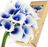 FiveSeasonStuff Real Touch Calla Lily Artificial Flowers Wedding Bridal Bouquet | Floral Arrangements | 15 Calla Lilies (Silk White & Abyss Blue)...