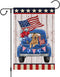 Louise Maelys 4th of July Garden Flag 12x18 Double Sided, Small Burlap Truck Golden Retriever Dog Welcome Patriotic Garden Yard House FLags for Me...