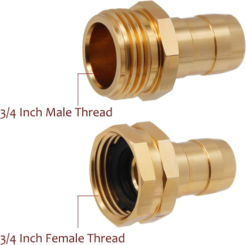 Garden Hose Repair Connector with Clamps, Male and Female Garden Hose Fitting, 2 Set...