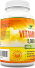 Vitamin D 5000 IU, 365 Easy to Swallow Softgels, High Strength Vitamin D3 5000 IU Supplement - Full Year Supply...