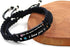 Uloveido 1 Pair Handmade Braided Engraved Bracelets for Couples, Couples His and Hers Bracelets for Men Women Him and Her Birthday Valentine's Day...