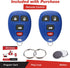 KeylessOption Keyless Entry Remote Control Car Key Fob Replacement for 15252034 -Blue (Pack of 2)...