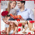 12Pcs Valentine's Day Red Floral Scented Bath Soap Rose Flower Petals for Red Heart-Shaped Box Artificial Rose Plant Essential Oil Rose Soap for W...