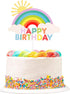 Glitter Happy Birthday Cake Toppers Rainbow Cake Picks Baby Shower Birthday Party Cake Decoration Supplies Rainbow Cake Decorations- 1 Pack...