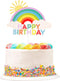 1Pc Colorful Rainbow Cake Topper/Cake Flags/Cake Picks - Include Cute Cloud/Sun Kids Child Happy Birthday Baby Shower Party Baking Decoration Supp...