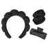 Wecoe Spa Headband And Wristband Set Skincare Headband For Washing Face Hair Claw Clips For Thick Hair Cute Black Puffy Sponge Makeup Headband Bub...