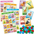 Bilingual Tablas Game in English and Spanish, Mexican Bingo for 10 Players - 10 Boards, Full Deck of Cards and Chips, Theme Animals...