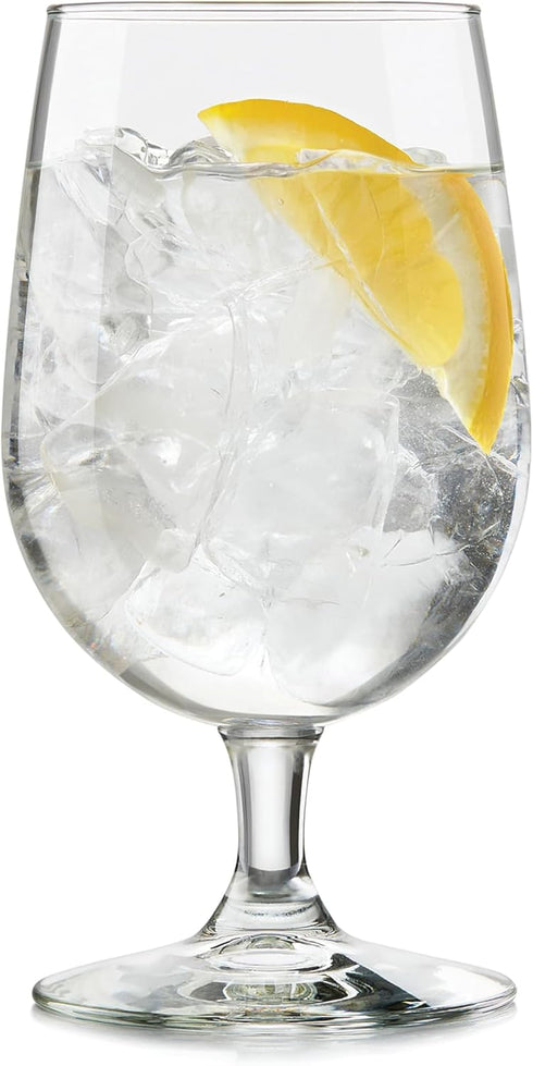 Libbey Entertaining Essentials Stemmed Water Glasses, Clear Multi Purpose Water Goblet Set of 6, Dishwasher Safe 16 oz Goblet Glasses for Parties...